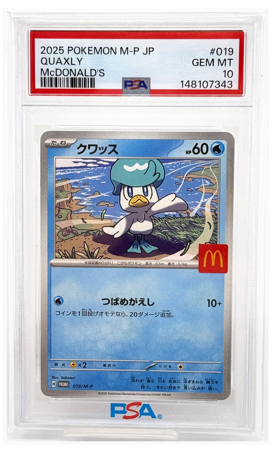 2025 Pokemon Japanese M-P Promo Quaxly Mcdonald's #019 PSA 10