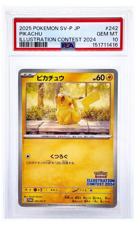 2025 Pokemon Japanese SV-P Promo Pikachu Illustration Contest 2024 #242 PSA 10