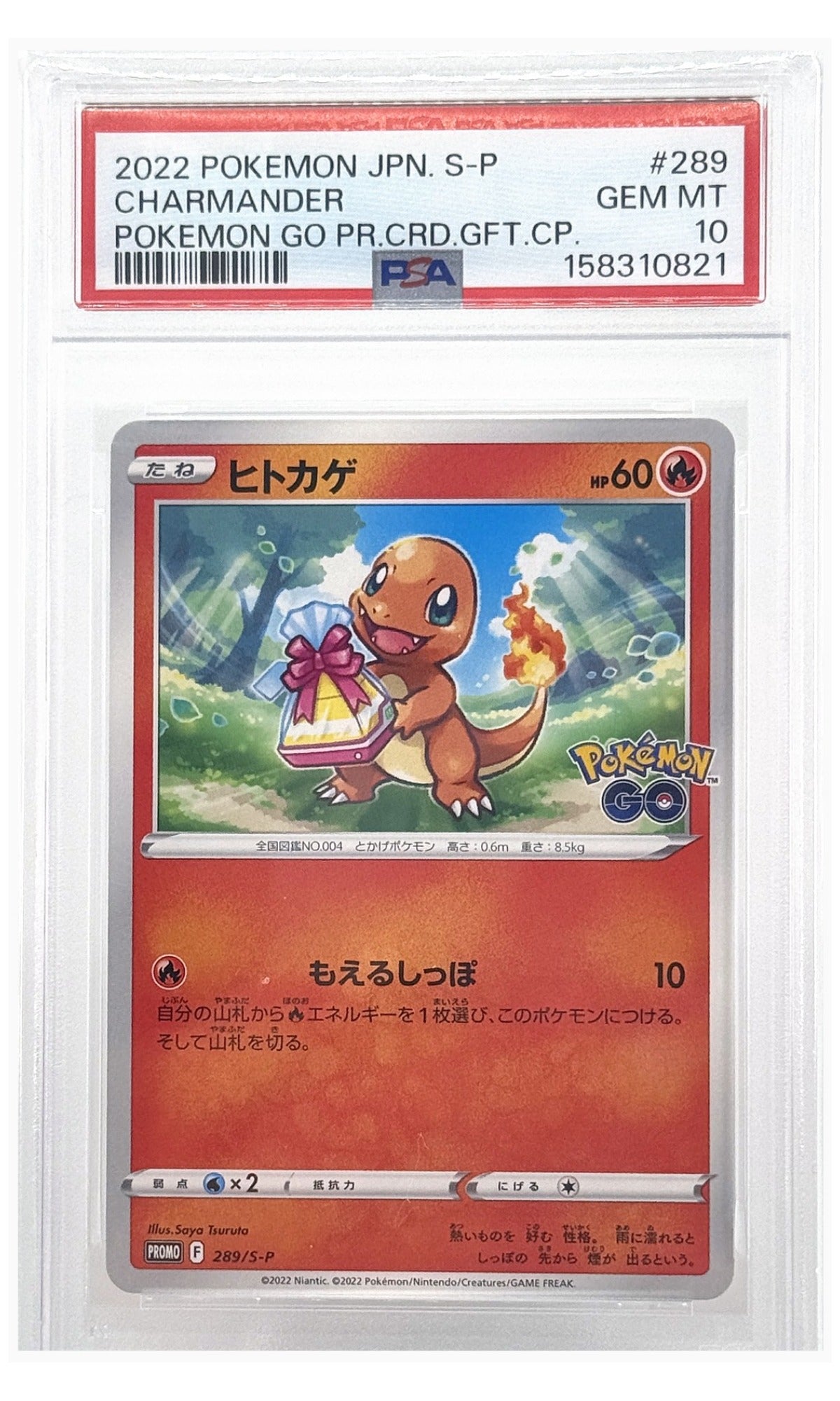 2022 Pokemon Japanese S Promo Charmander GO Pr.crd.gft.cp. #289 PSA 10